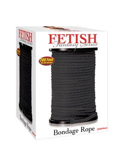 Черная веревка для связывания Bondage Rope - 60,9 м