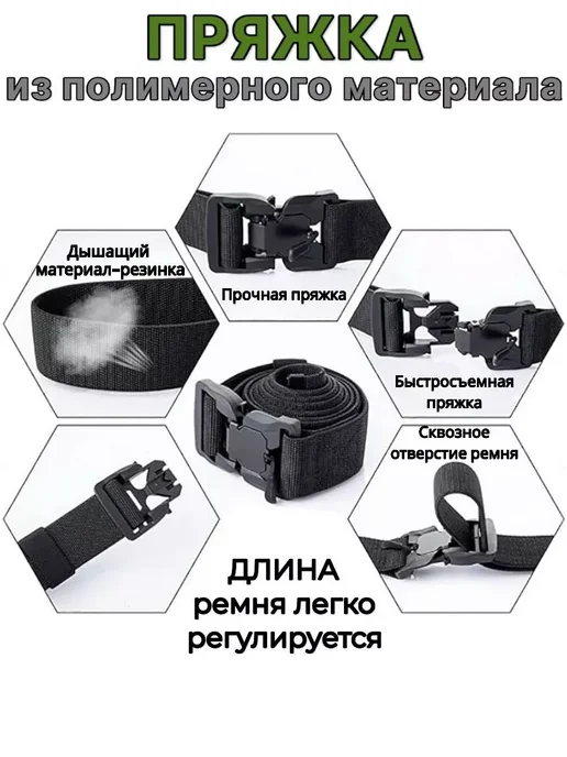 LUIZ_ALBERTO Ремень тактический эластичный на магните регулируемый, вариант, фото 7