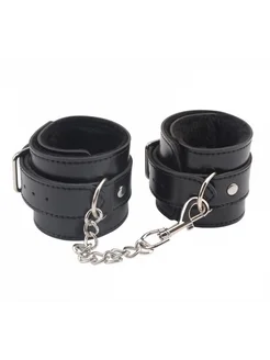 Черные оковы на ноги Obey Me Leather Ankle Cuffs