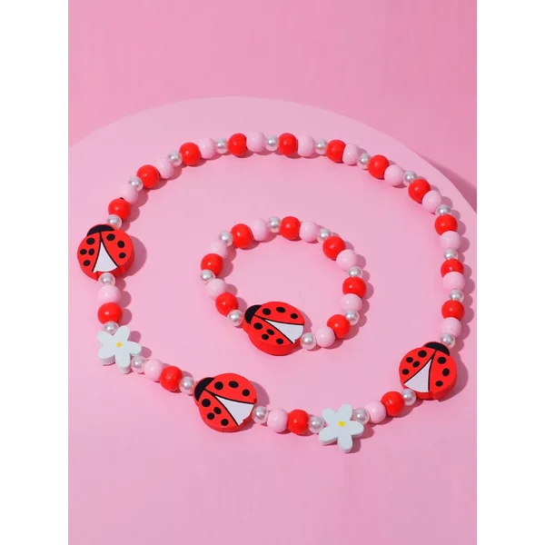 Набор детских украшений бусы и браслет