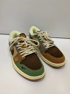 Кроссовки Jordan 1 Low Voodoo зимние с мехом