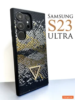 Чехол на Samsung Galaxy S23 Ultra с змеиным принтом Guess