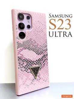 Чехол на Samsung Galaxy S23 Ultra с змеиным принтом Guess