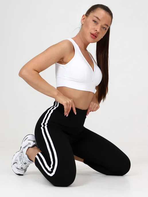 IvCapriz Капри женские спортивные с высокой посадкой для фитнеса, черный, фото 2