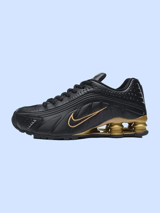 Nike shox white and gold best sale