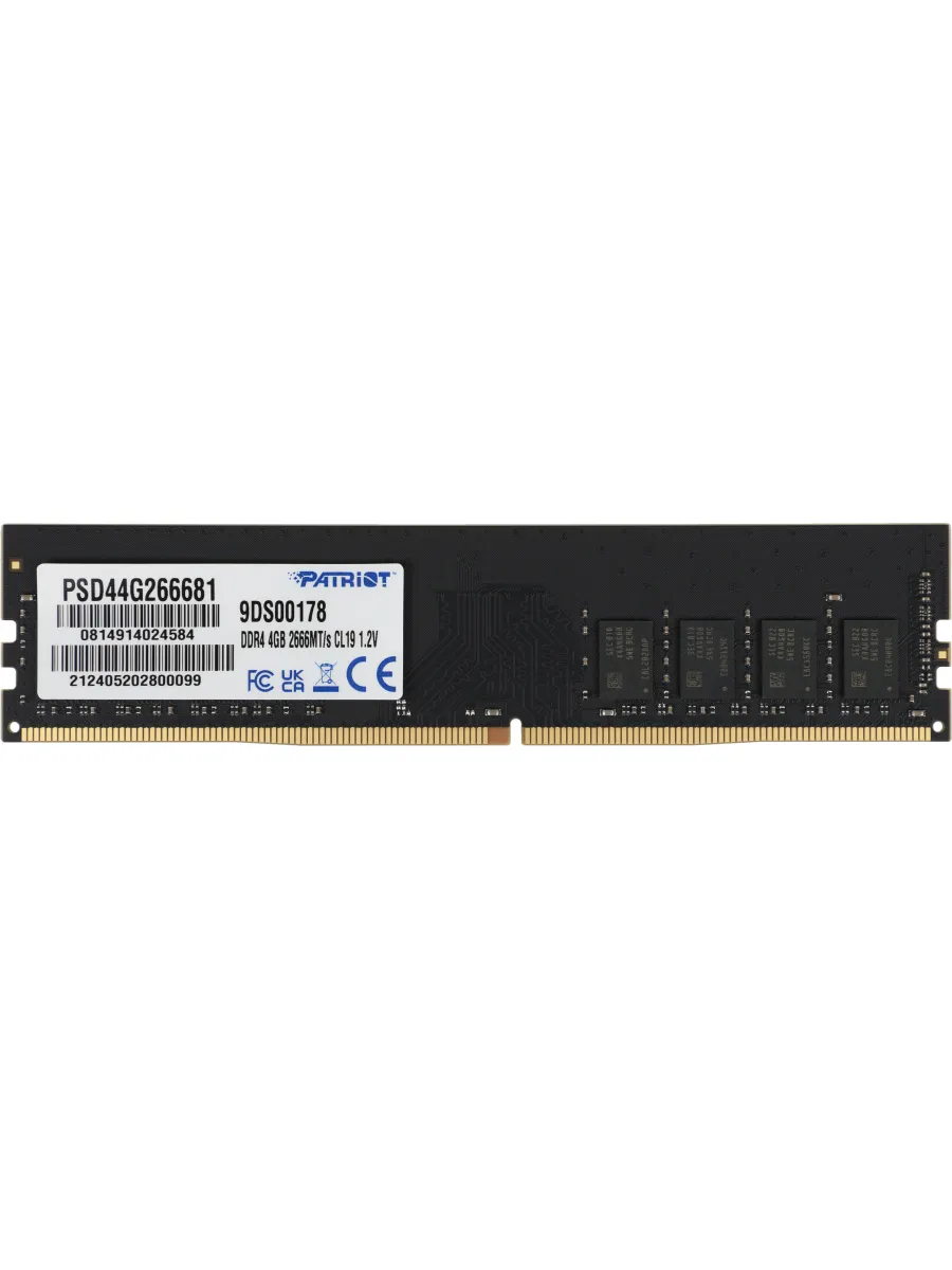 PATRIOT Память DDR4 4GB 2666MHz PSD44G266681 Signature RTL PC4-21300