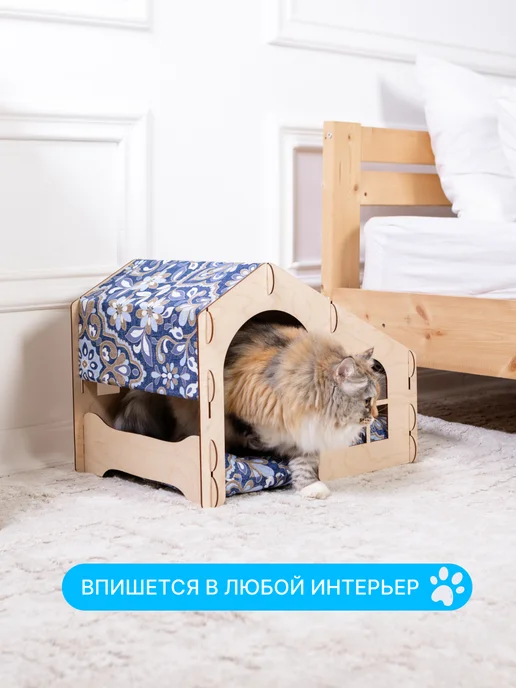 Домик из дерева с лежанкой, вариант, фото 6