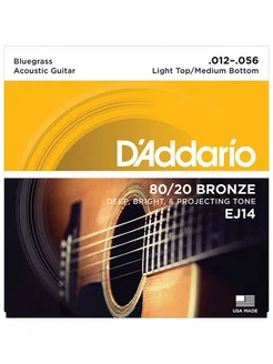 Струны для акустической гитары EJ14 Bronze 80 20 D`Addario 280317334 купить за 1 547 ₽ в интернет-магазине Wildberries