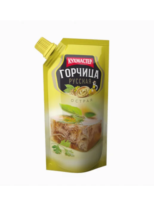 КухМастер Горчица Русская острая, дой-пак 140г, 8 шт, 140 г, 8 шт, фото 2