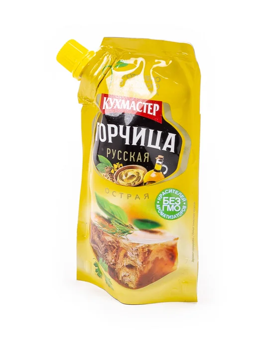 КухМастер Горчица Русская острая, дой-пак 140г, 8 шт, 140 г, 8 шт, фото 3