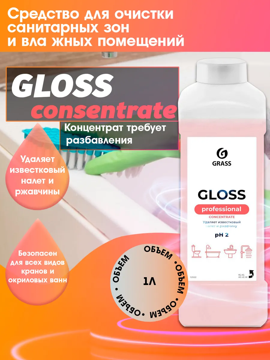 Чистящее средство Gloss Глосс Professional для Сантехники 1л