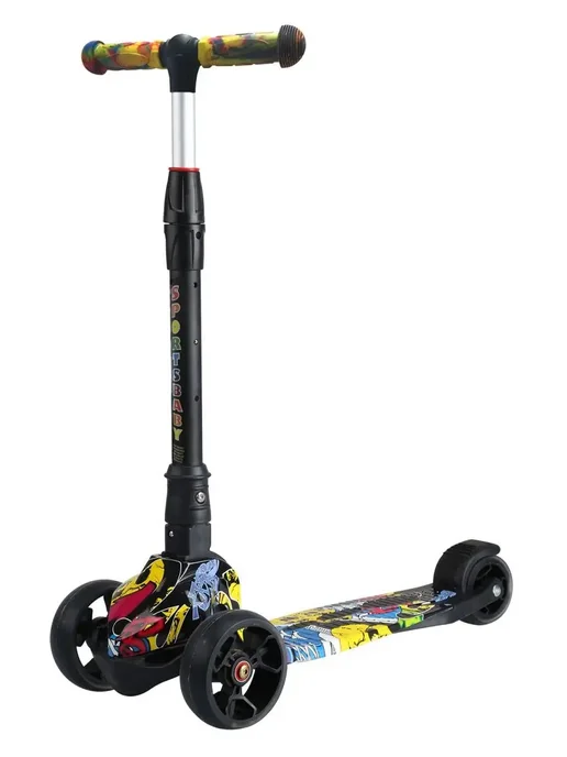 Sportsbaby Самокат MS-926 складной со светящимися, желтый, фото 3