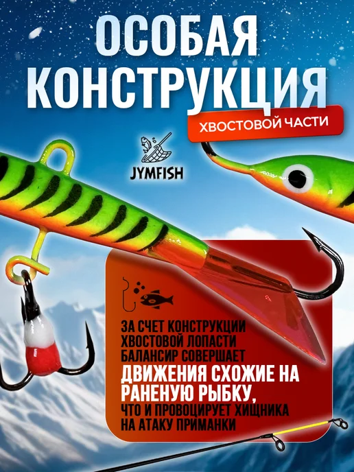 JYMFISH Набор балансиров для зимней рыбалки 60мм, синий, фото 4