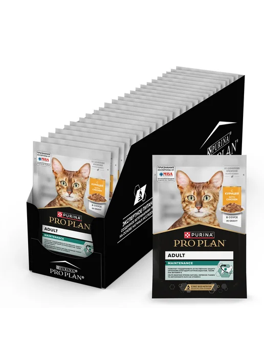 PRO PLAN Влажный корм для взрослых кошек, курица в соусе 26x85 гр, 26x85, 85 г, фото 4