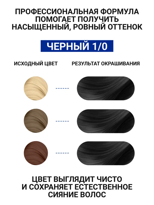 ESTEL Набор краска для волос и оксид 6% CELEBRITY 1.0, черный, фото 5
