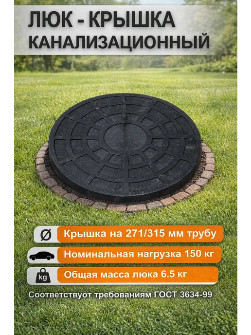 SMS Люк пробка под трубу 400 455 мм, вариант