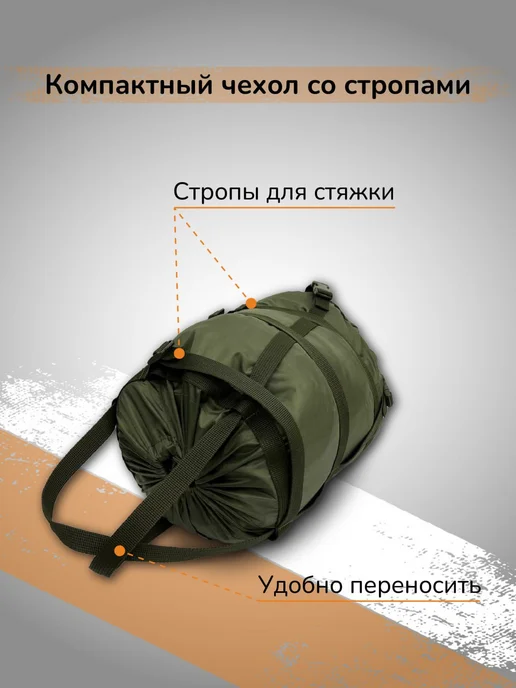 Спальный мешок зимний на флисе, зеленый, фото 4