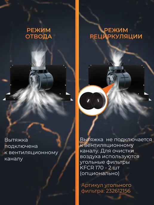 KONIGIN Кухонная вытяжка Awe Black 60, черный, фото 8