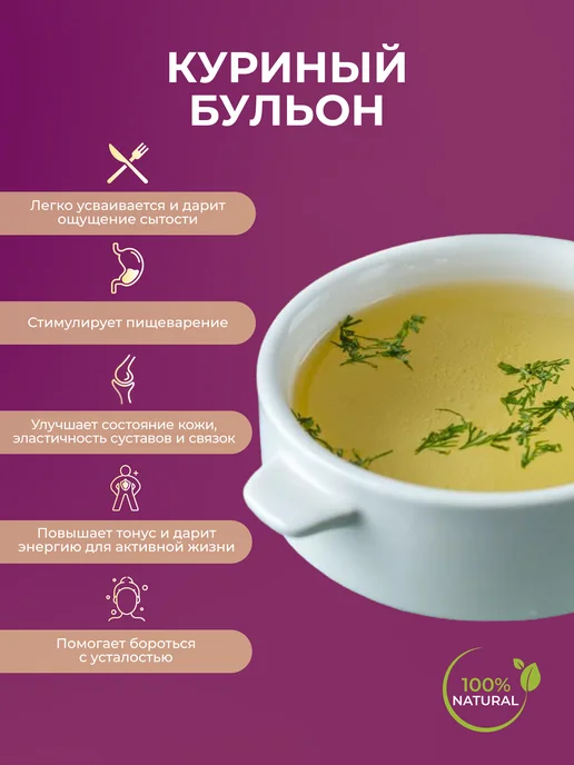 БУЛЬОНОМАНИЯ Костный бульон куриный для суставов и связок ароматный 150г, 150 г, фото 3