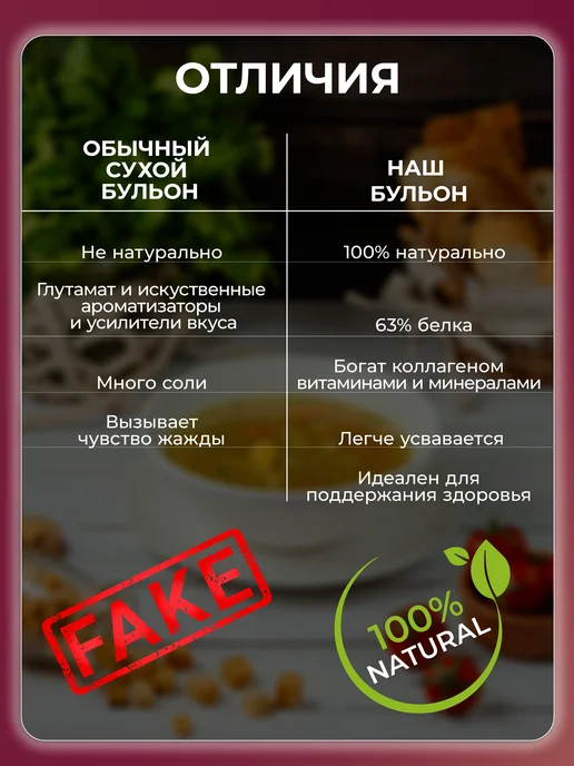 БУЛЬОНОМАНИЯ Костный бульон куриный для суставов и связок ароматный 150г, 150 г, фото 5