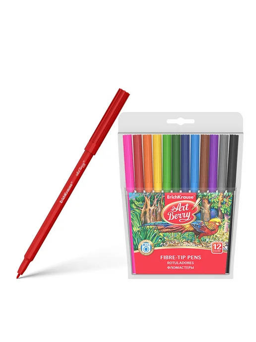 ErichKrause Фломастеры смываемые ArtBerry Super Washable 12 цветов, 12 цв.