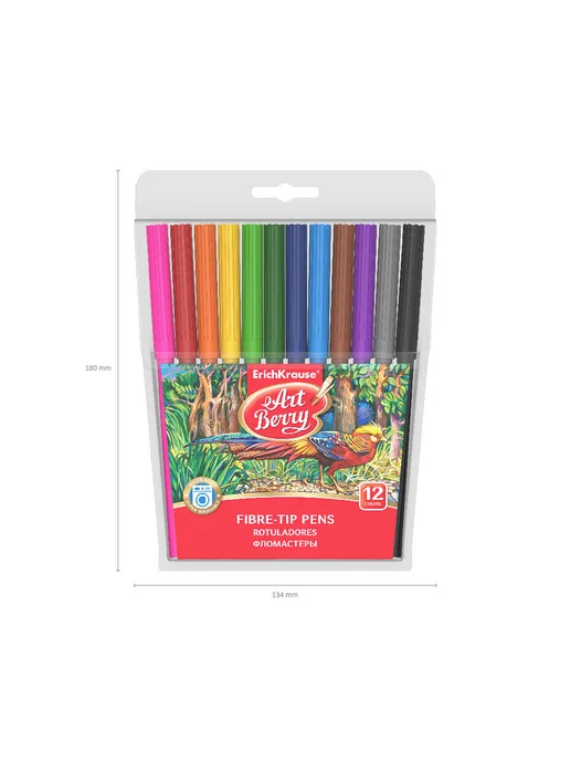 ErichKrause Фломастеры смываемые ArtBerry Super Washable 12 цветов, 12 цв., фото 4