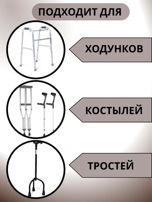 Наконечники на костыли 22 мм зимний. Насадка с УПС - 2 шт, 2 шт, фото 5
