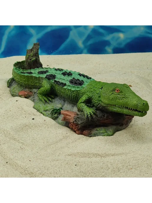 ZooAqua Декорация-распылитель для террариума Крокодил 21*9*6 см, 21x9, фото 2