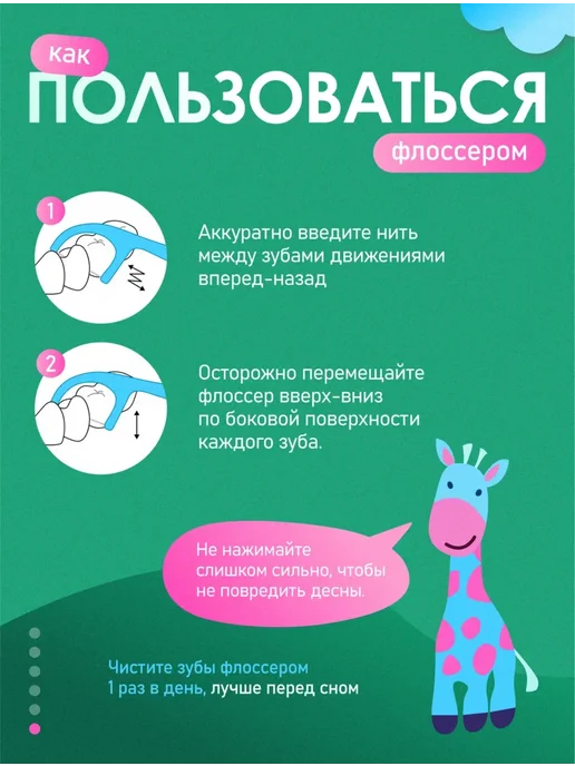 Aglenoff Флоссеры детские для зубов 40шт, 40 шт, фото 6