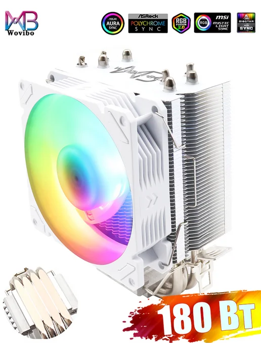 WOVIBO Кулер для процессора AM4 AM5 и Intel 1700 2011, 4 трубки, вариант