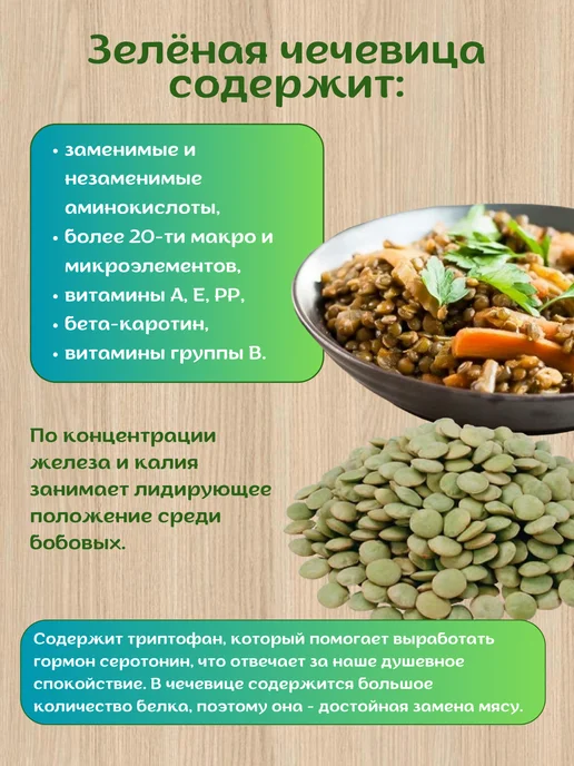 Экопродукты Алтая Чечевица зеленая Алтайская 5 кг для проращивания, 5 кг, фото 4