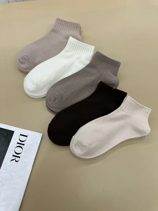 Носки короткие в рубчик набор 5 пар image