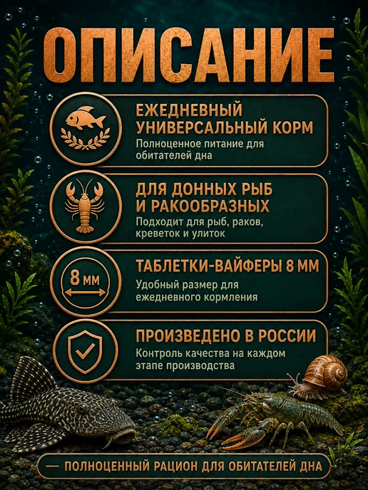 Корм для рыбок аквариумных донных таблетки 100гр, 100 г, фото 3
