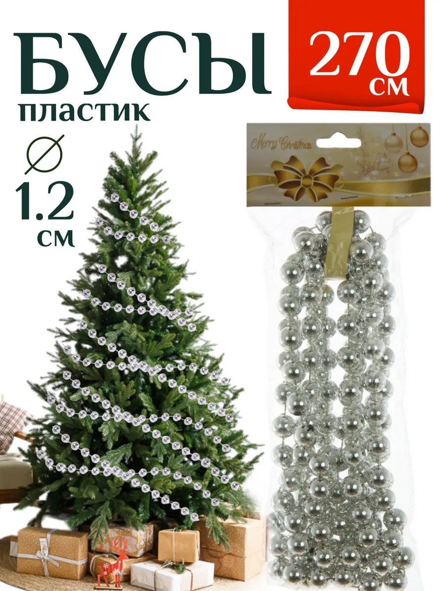 Елочное украшение бусы