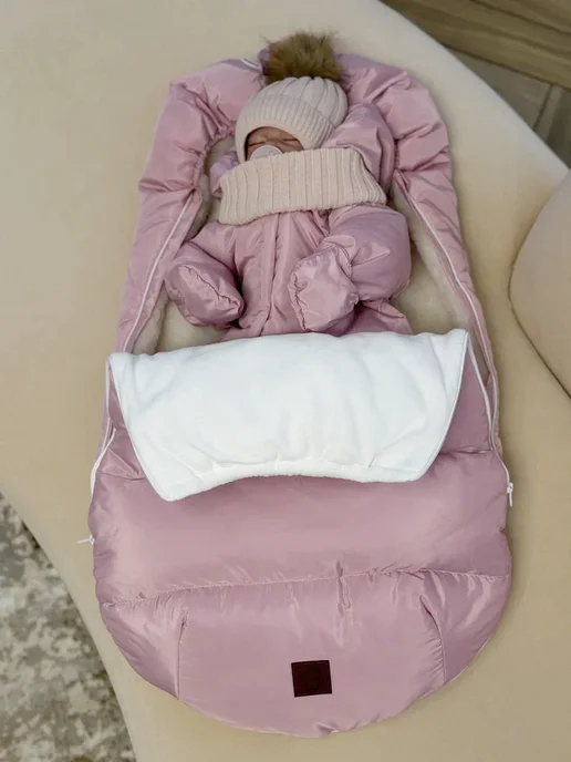 K.Baby Зимний конверт на выписку новорожденному, белый, фото 3