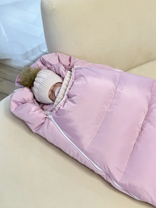 K.Baby Зимний конверт на выписку новорожденному, белый, фото 6