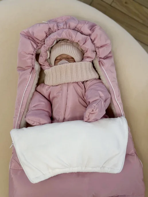 K.Baby Зимний конверт на выписку новорожденному, белый, фото 8