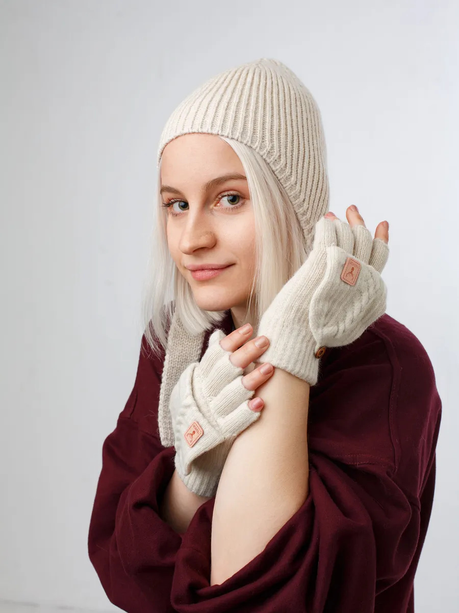Варежки перчатки вязаные