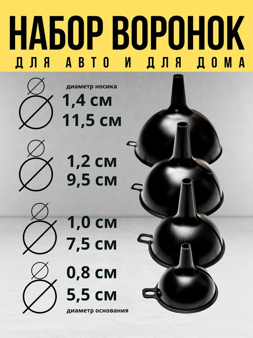 BRIX Набор воронок для авто, 4 штуки, вариант