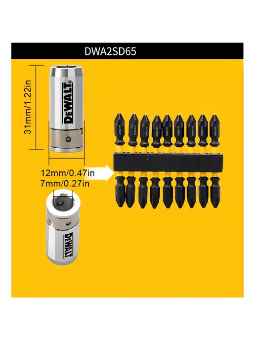 deWalt Набор бит с кольцевым магнитом DWA2SD65, черный, фото 4