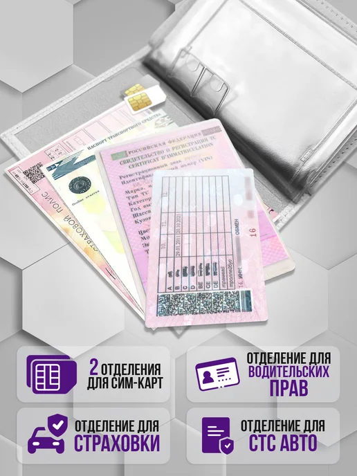 MustHaveCase Обложка для автодокументов с принтом, синий, фото 2