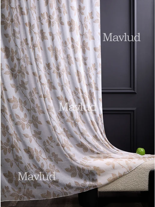 mavlud Тюль штора 200х250 см в гостиную спальню под лен, 200x250 см, фото 6