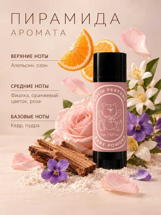 FRAGRANCY Твердые духи Baby Powder Детская присыпка, 5 мл, фото 2