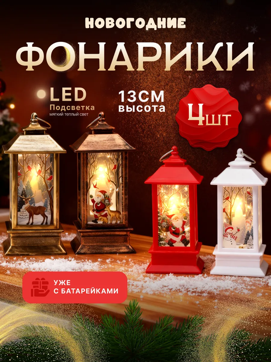 Новогодний светящийся фонарик на елку