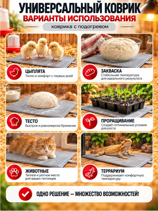 Тепломакс Коврик с подогревом животных и рассады грелка электрическая, 2 шт, фото 2