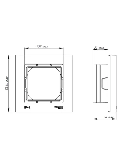 Systeme Electric Рамка однопостовая, IP44, AtlasDesign Aqua, серый, фото 3