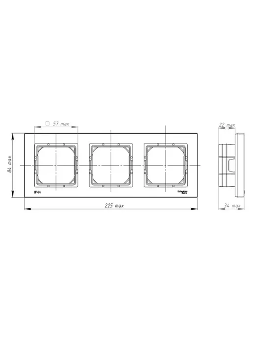 Systeme Electric Рамка трехпостовая, IP44, AtlasDesign Aqua, серый, фото 3