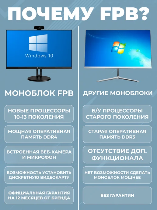 FPB Моноблок H27 27" ROTATE LEG Full HD LED, черный, фото 2