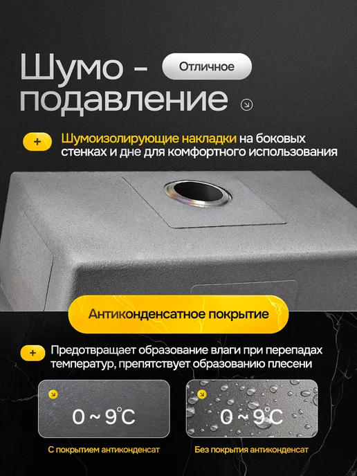 EVIER Мойка раковина для кухни нержавейка большая 70*50 см, 70x50 см, фото 5
