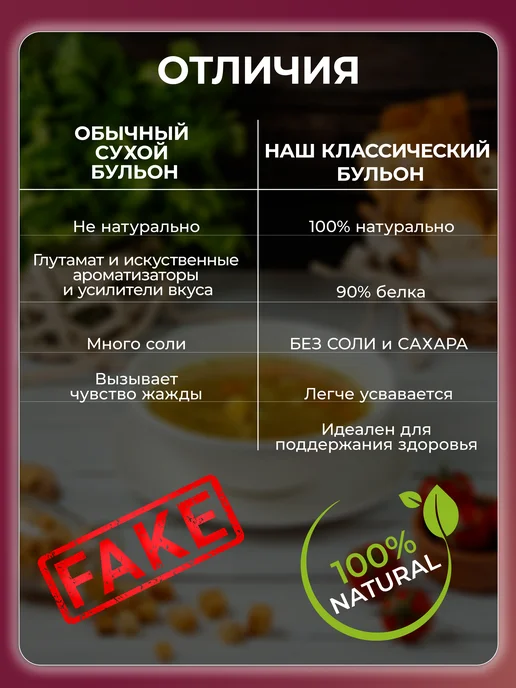 БУЛЬОНОМАНИЯ Костный бульон говяжий для суставов и связок ароматный 200 г, 150 г, фото 6